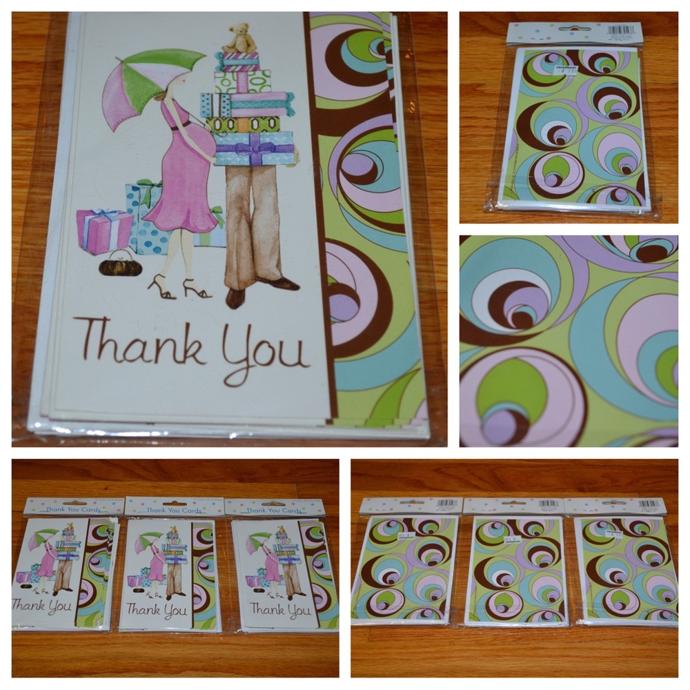 3 packs of baby shower “thank you” cards - NEW